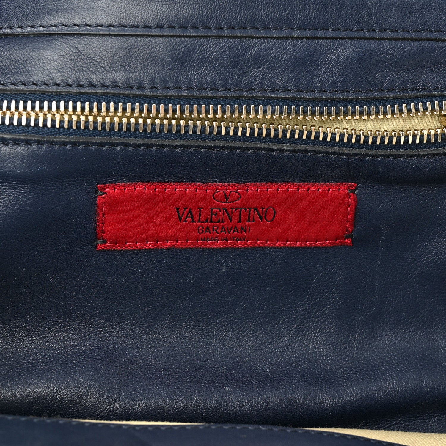 Valentino Garavani Vitello Small Rockstud Tote Marine 5 of 14