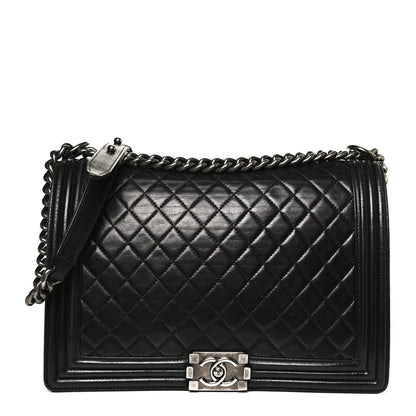 Chanel Lambskin Quilted Large Boy Flap Black 1 of 13