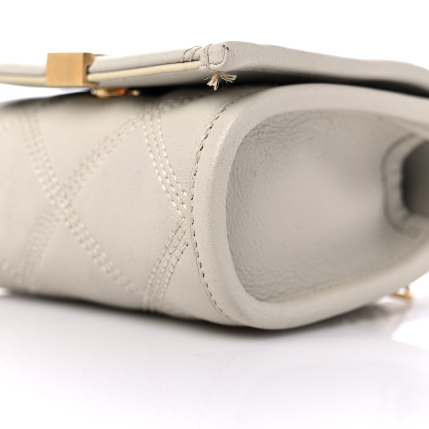 Lambskin Diamond Quilted Becky Belt Bag White