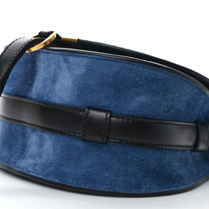 Chloe Suede Small Marcie Saddle Bag Deep Denim 9 of 9