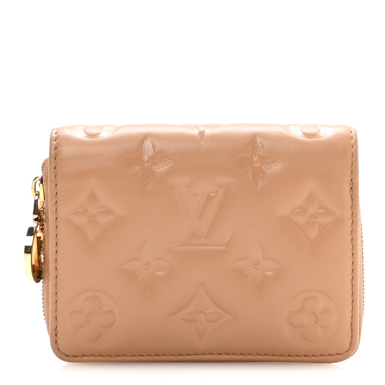 Louis Vuitton Lambskin Embossed Monogram Lou Coussin Wallet Camel 1 of 6