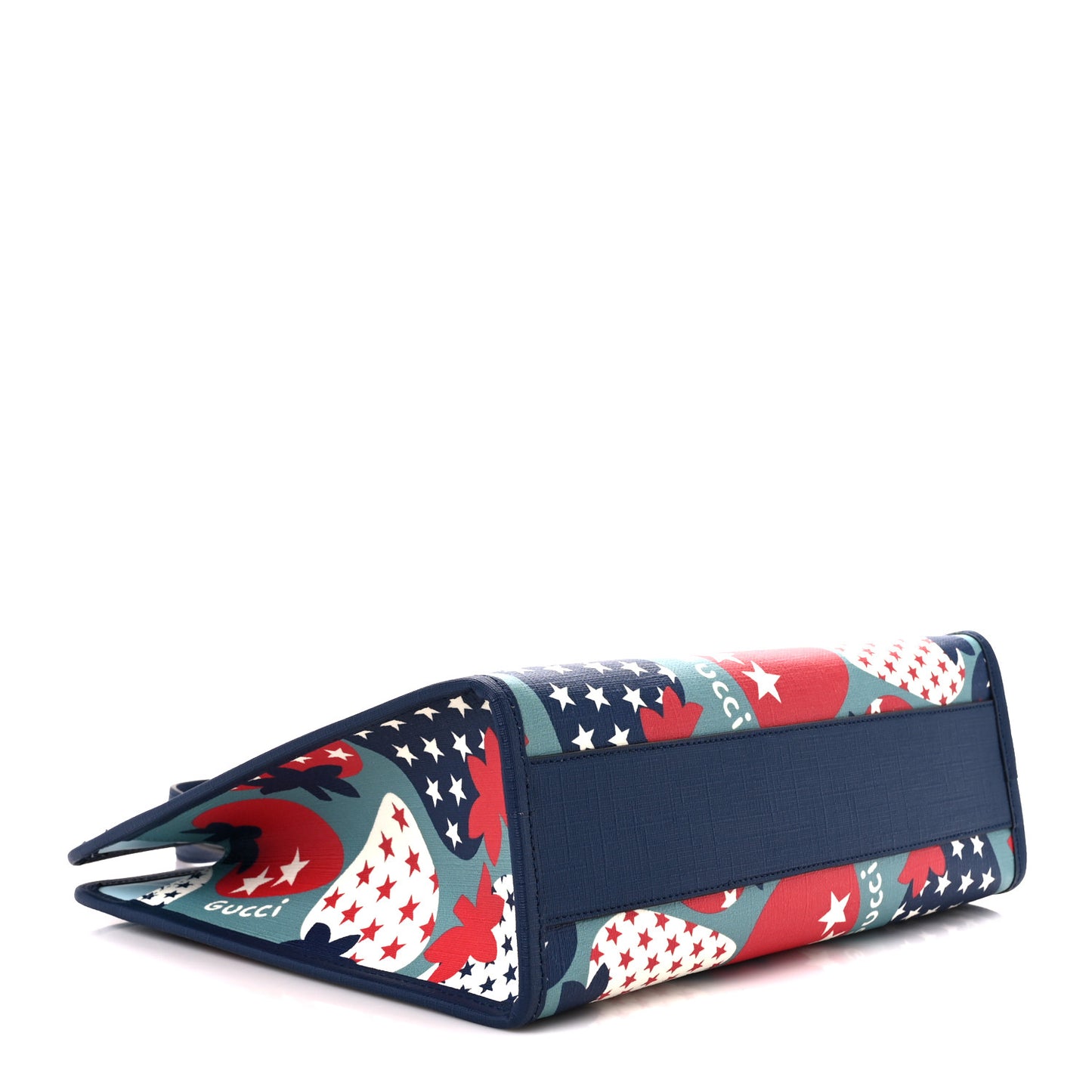 Coated Canvas Strawberry Stars Childrens Tote Red White Blue