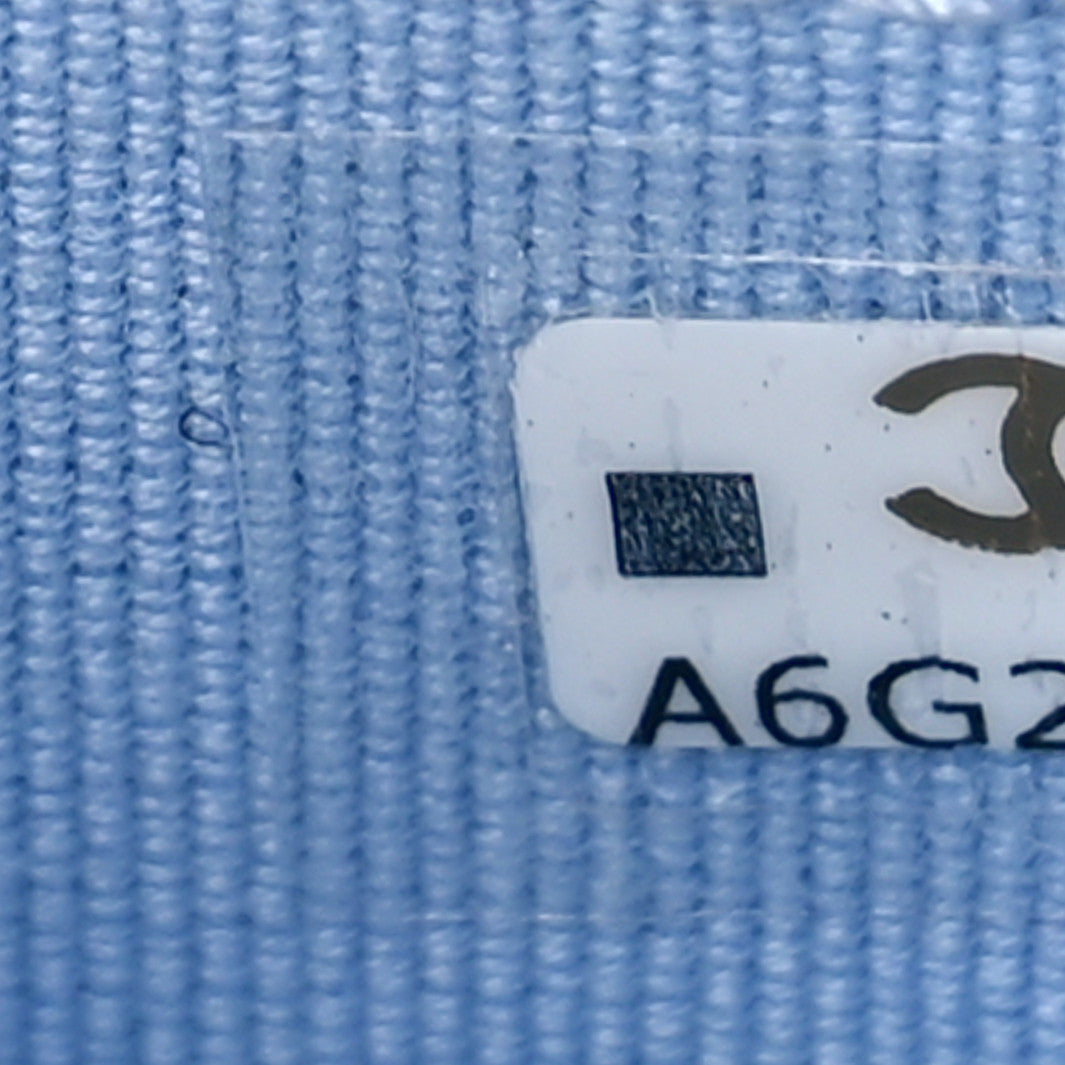 Chanel Caviar Quilted Zip Coin Purse Light Blue 7 of 9