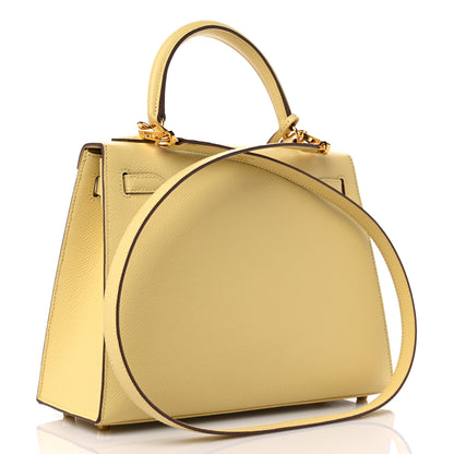 Hermes Epsom Kelly Sellier 25 Jaune Poussin 3 of 9