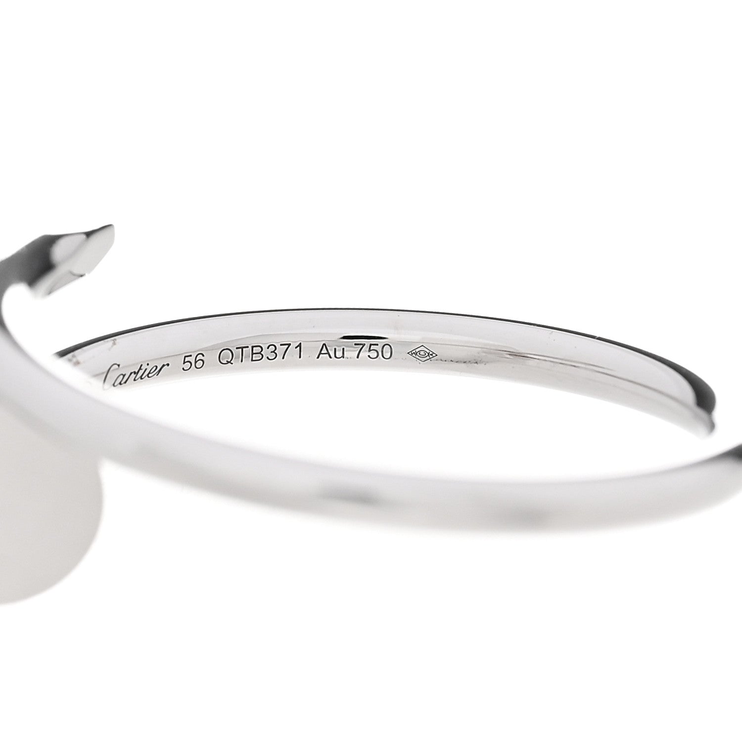 Cartier 18K White Gold Small Juste Un Clou Ring 56 7.5 5 of 8
