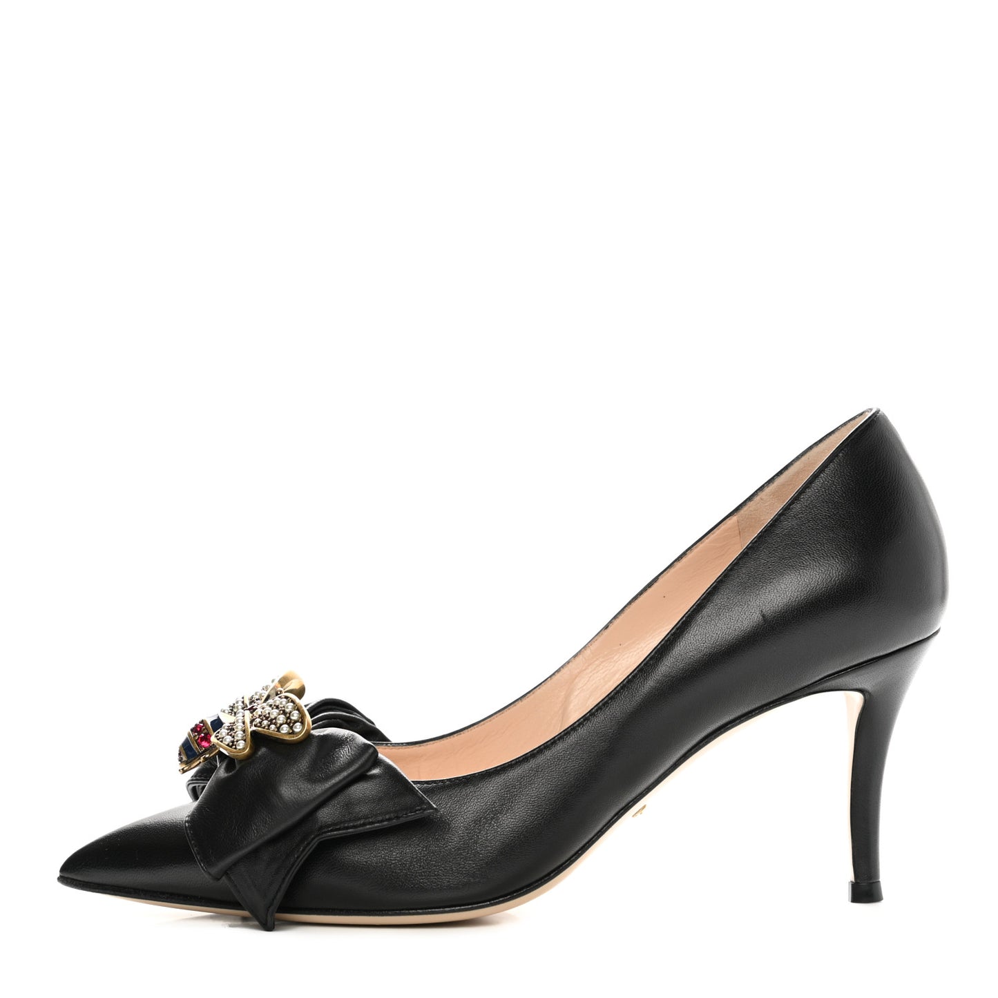 Nappa Queen Margaret Mid Heel Pumps 38 Black