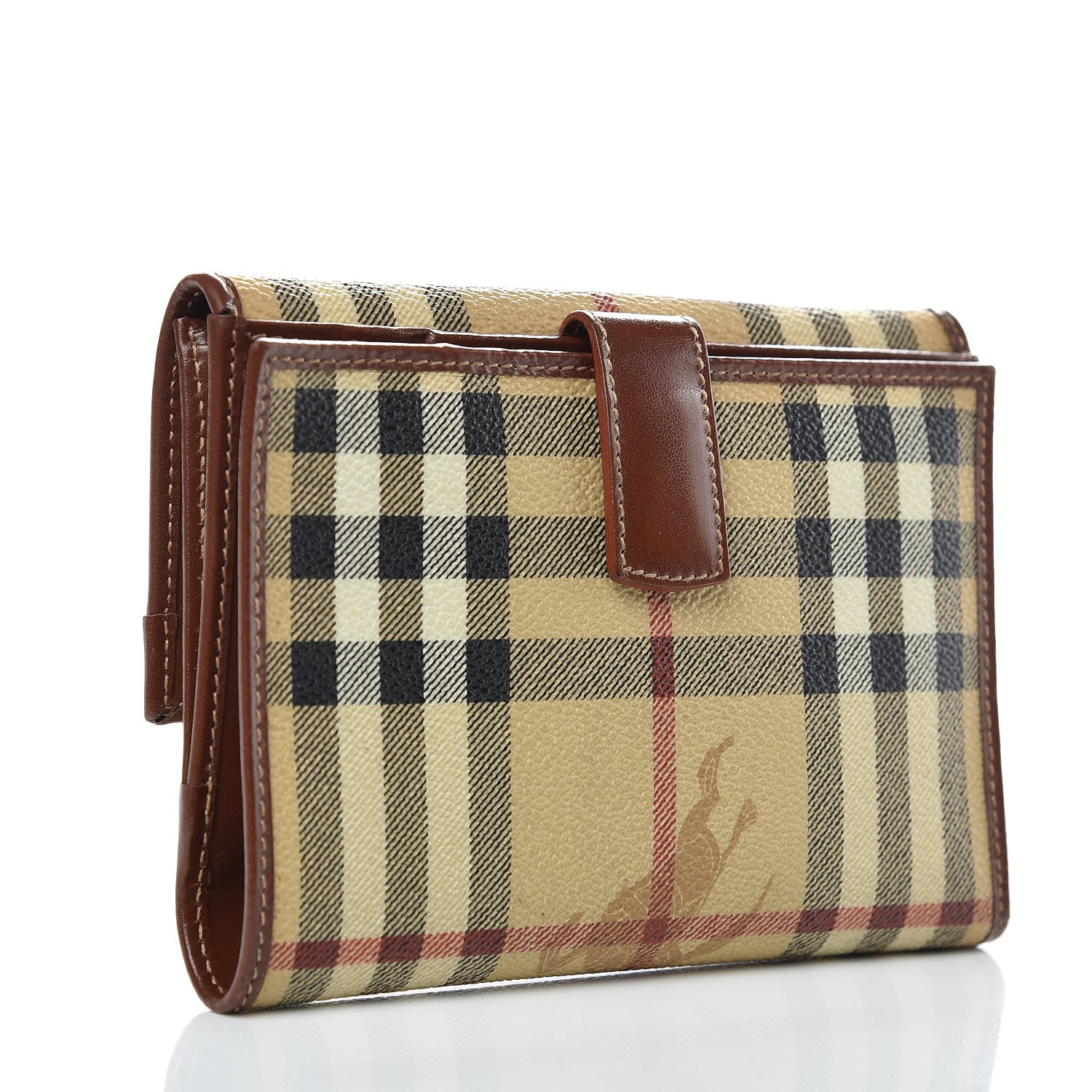 Burberry Haymarket Check Compact Wallet Brown 3 of 8