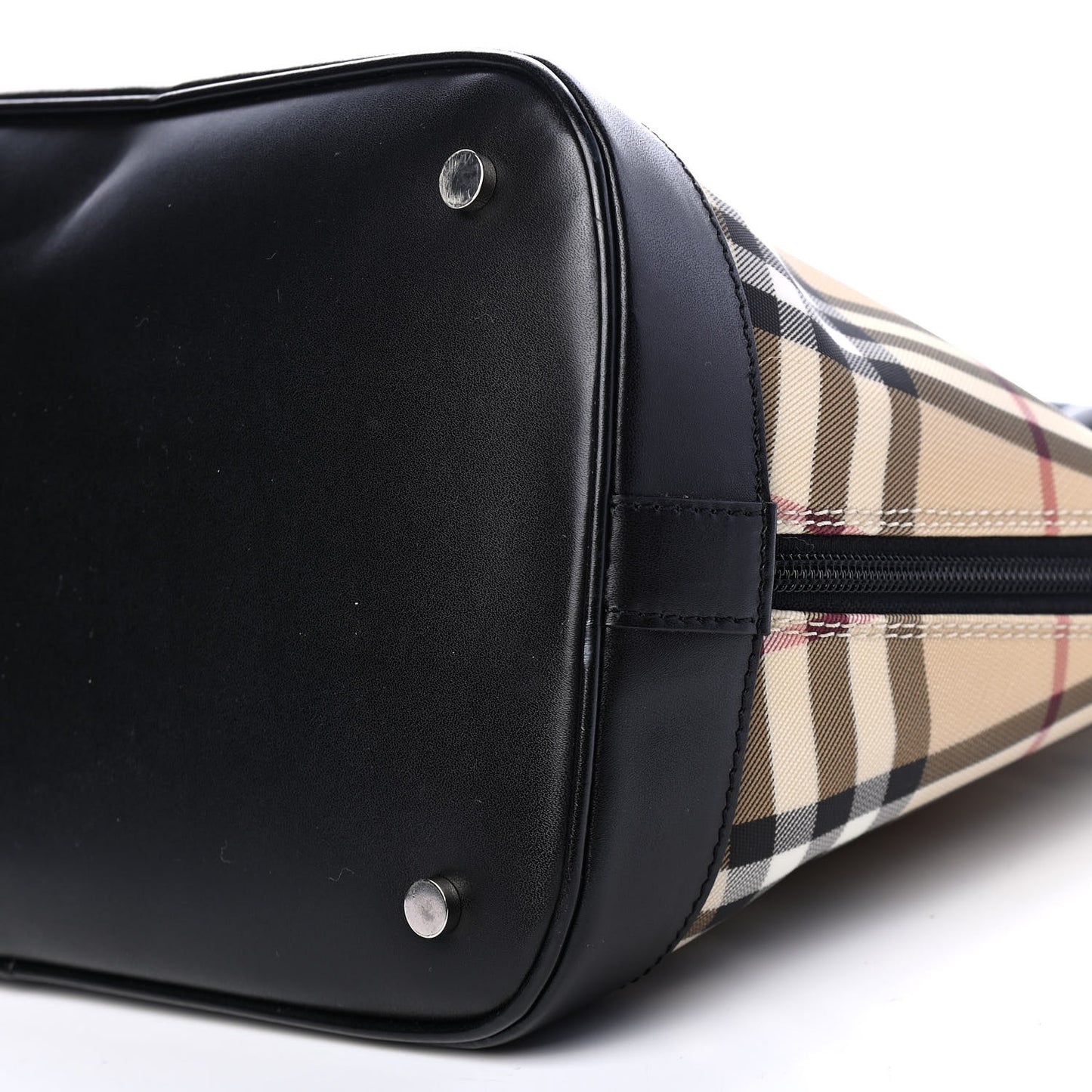 House Check Large Bowler Tote Black