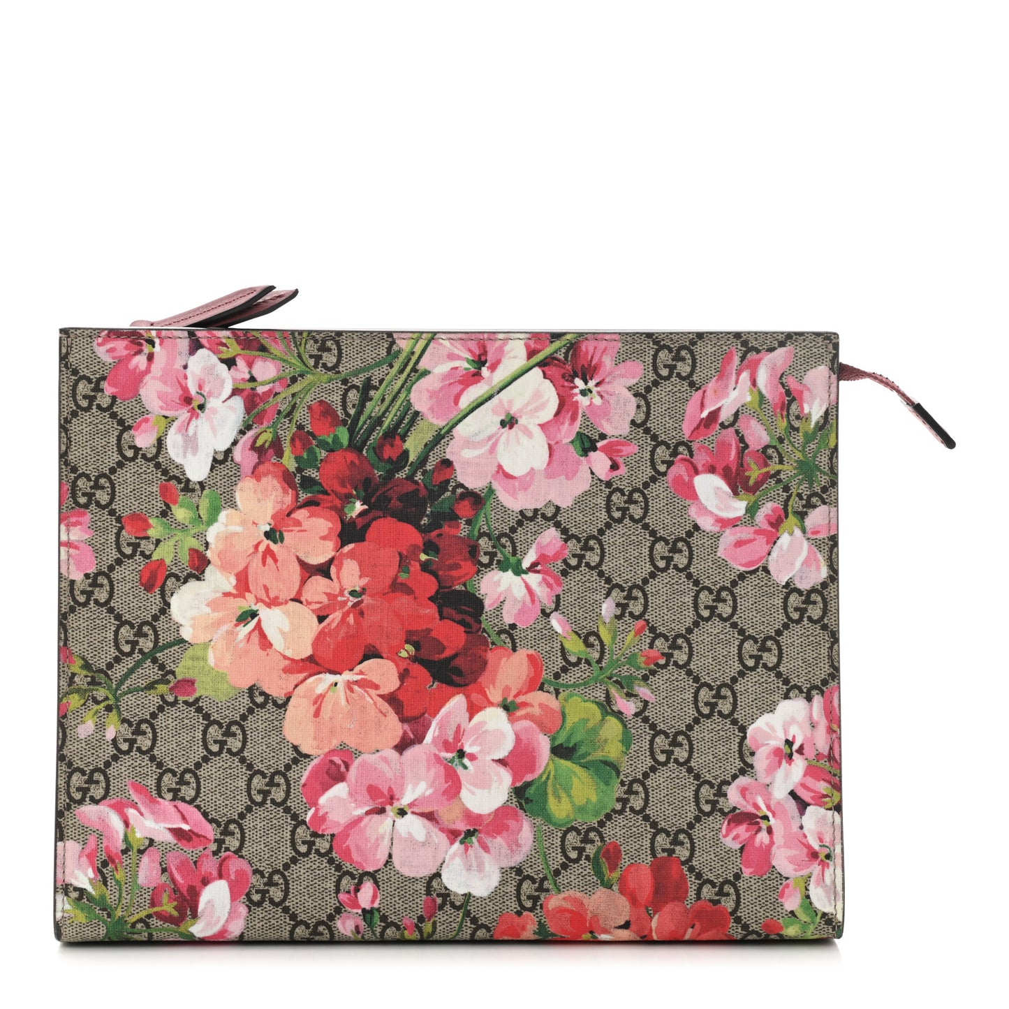 GG Supreme Monogram Blooms Large Cosmetic Case Beige Multicolor Dry Rose