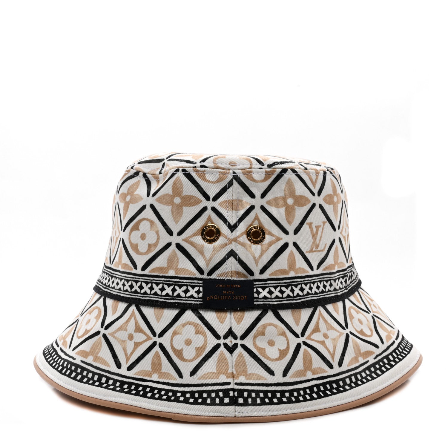 Louis Vuitton Cotton Monogram Flower Tile Reversible Bucket Hat M Beige 11 of 14