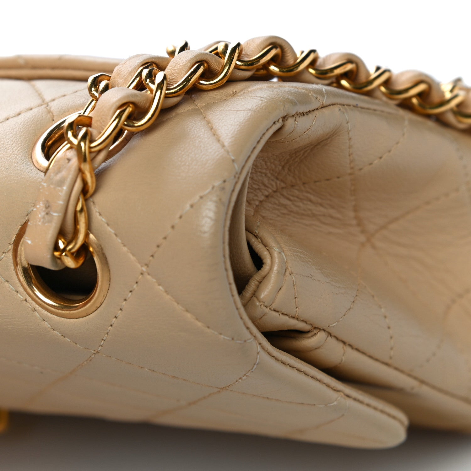 Chanel Lambskin Quilted Small Double Flap Beige 29 of 47
