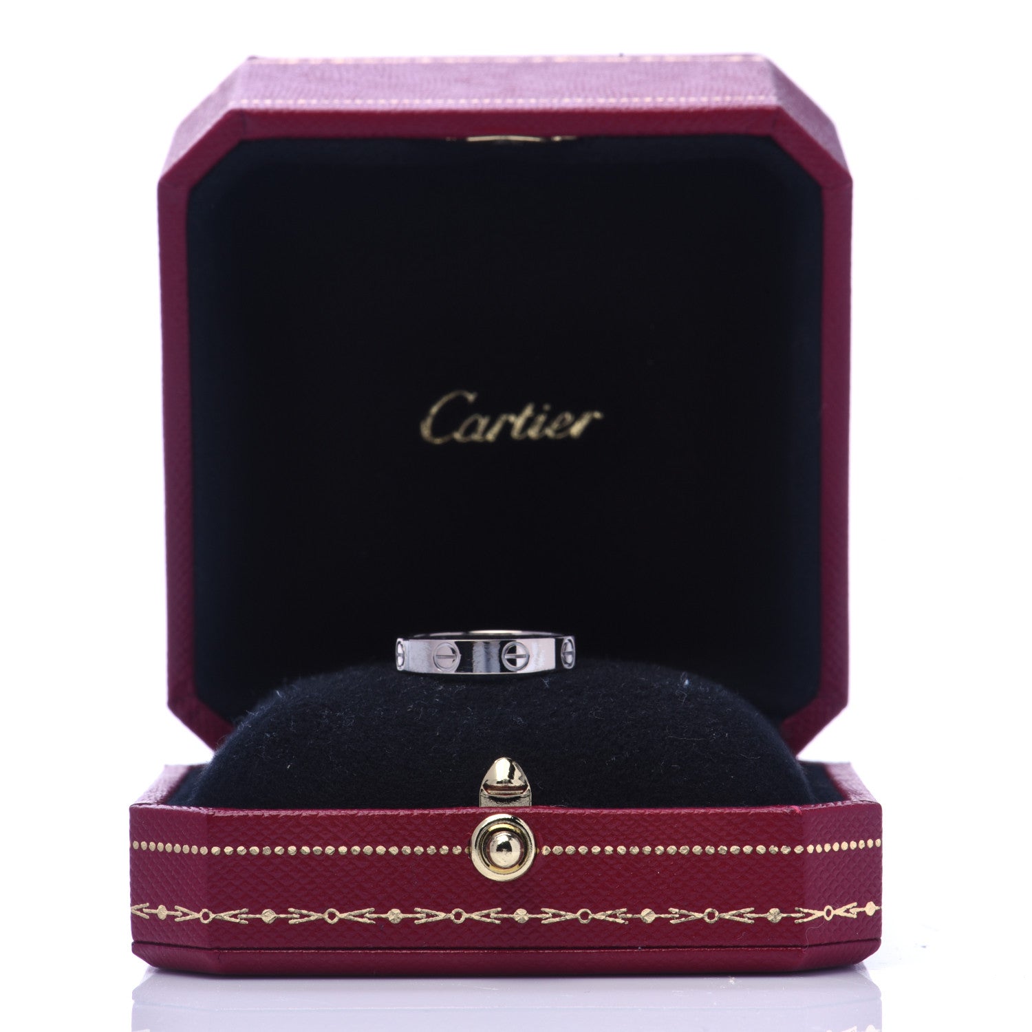 Cartier 18K White Gold 3.5mm LOVE Wedding Band Ring 52 6 6 of 8