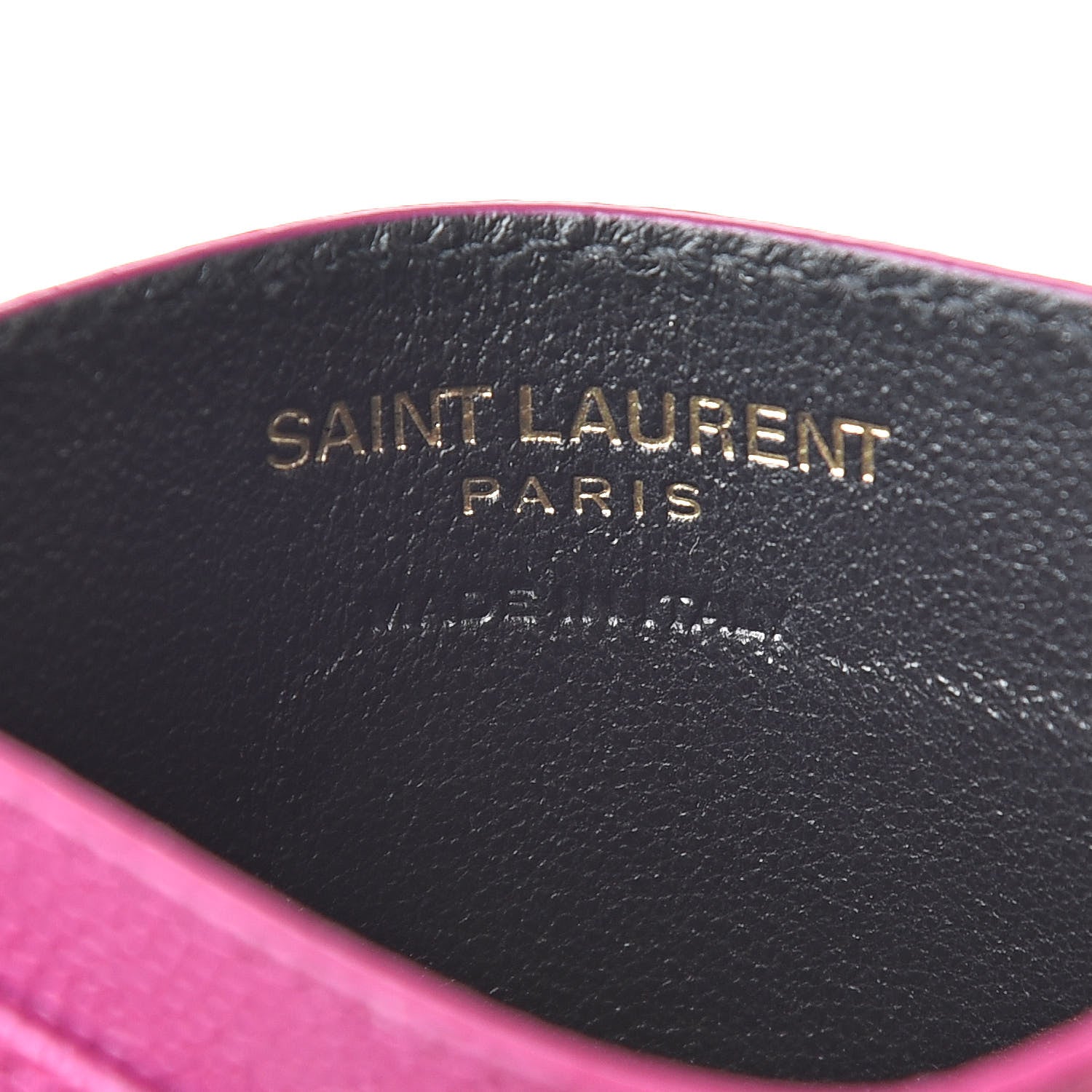 Saint Laurent Grain De Poudre Matelasse Chevron Monogram Credit Card Case Dark Grape 6 of 8