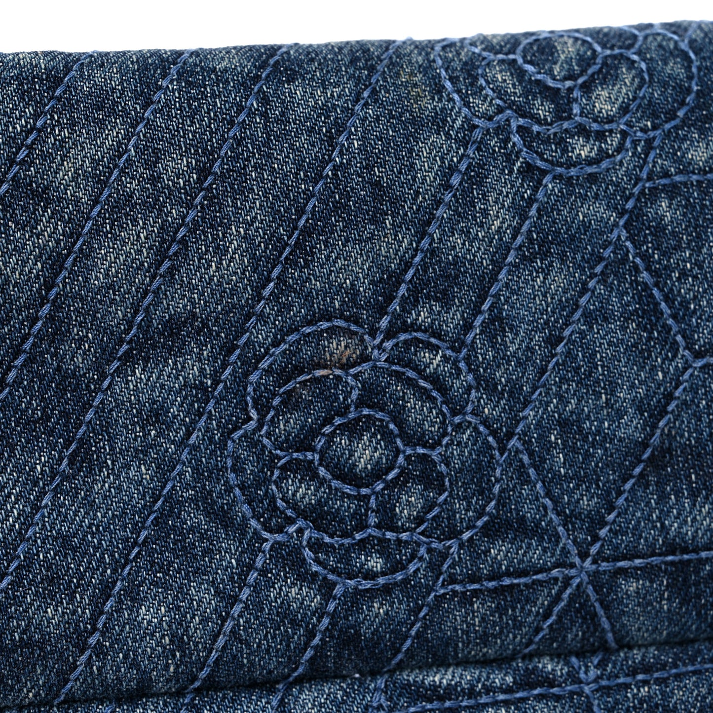 Denim Camellia Embroidered Medium Just Mademoiselle Blue