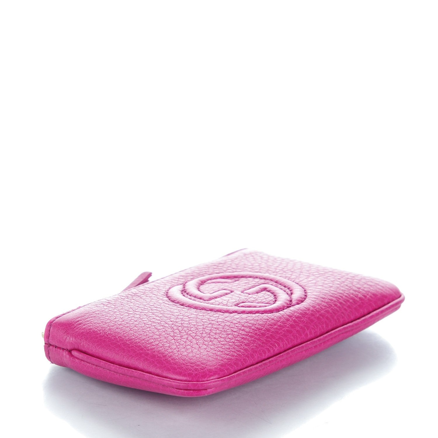 Gucci Pebbled Calfskin Soho Key Case Bright Bougainvillea 4 of 7