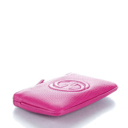 Gucci Pebbled Calfskin Soho Key Case Bright Bougainvillea 4 of 7