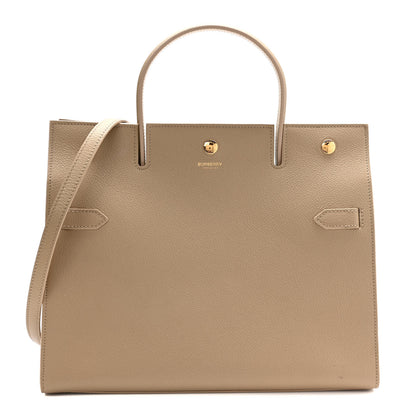 Burberry Grainy Calfskin Medium Title Bag Honey 1 of 9