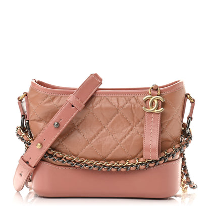 Chanel Aged Calfskin Quilted Small Gabrielle Hobo Pink 1 of 10