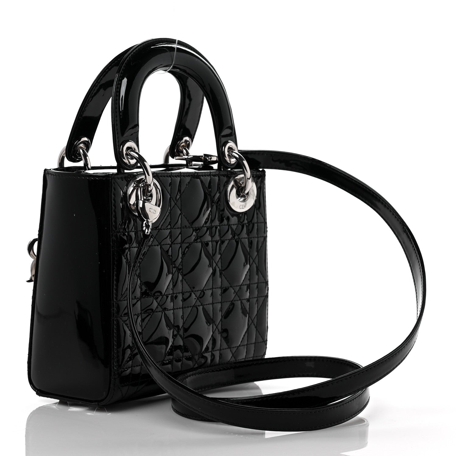 Christian Dior Patent Cannage Mini Lady Dior Black 3 of 9