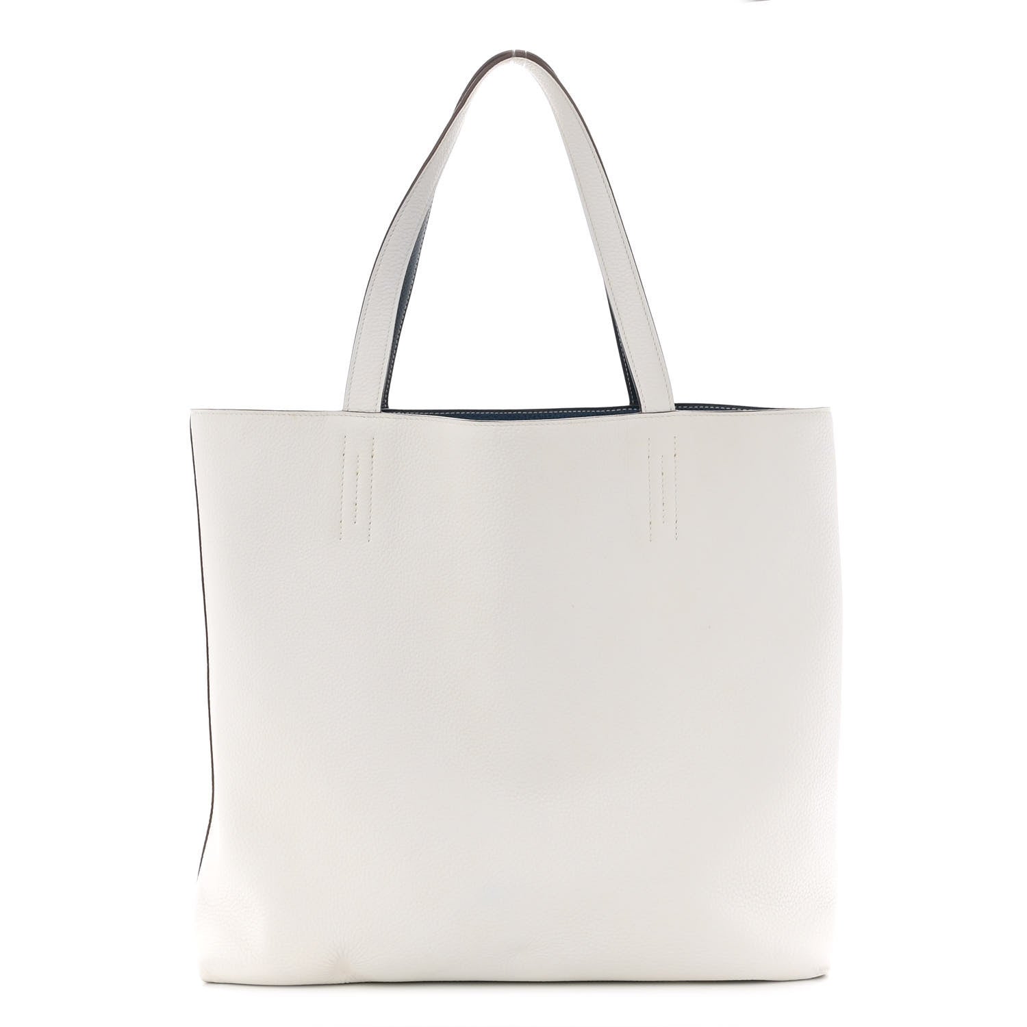 Hermes Taurillon Clemence Double Sens 45 Reversible Tote Bleu Thalassa White 3 of 20