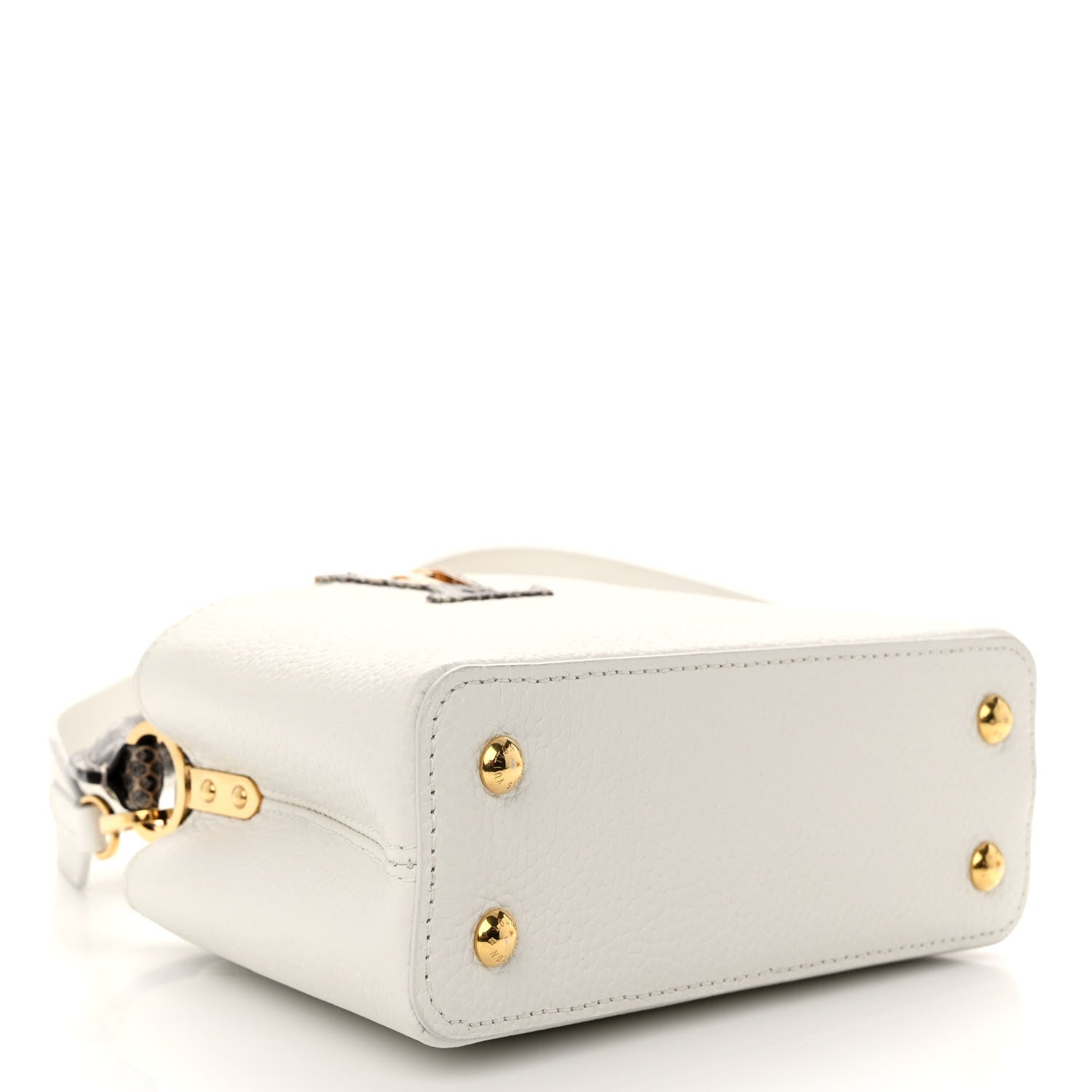 Louis Vuitton Taurillon Snakeskin Capucines Mini White 4 of 9