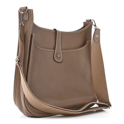 Hermes Taurillon Clemence Evelyne III GM Etoupe 3 of 13