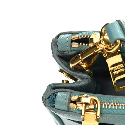 Prada Saffiano Lux Mini Galleria Double Zip Tote Anice 12 of 14