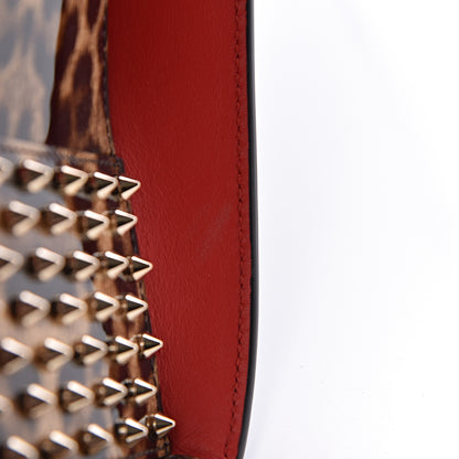 Christian Louboutin Calfskin Patent Leopard Spiked Large Paloma Black 15 of 16
