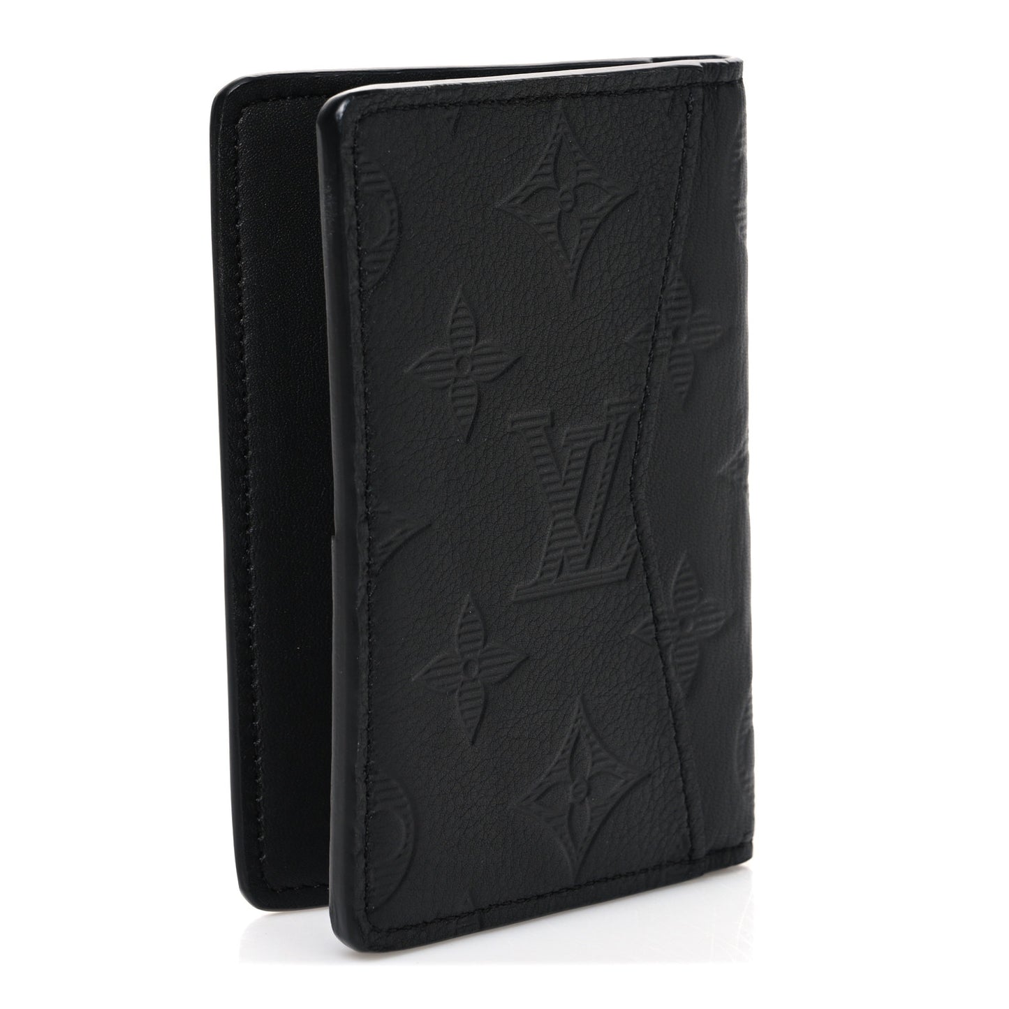 Calfskin Monogram Shadow Pocket Organizer Black