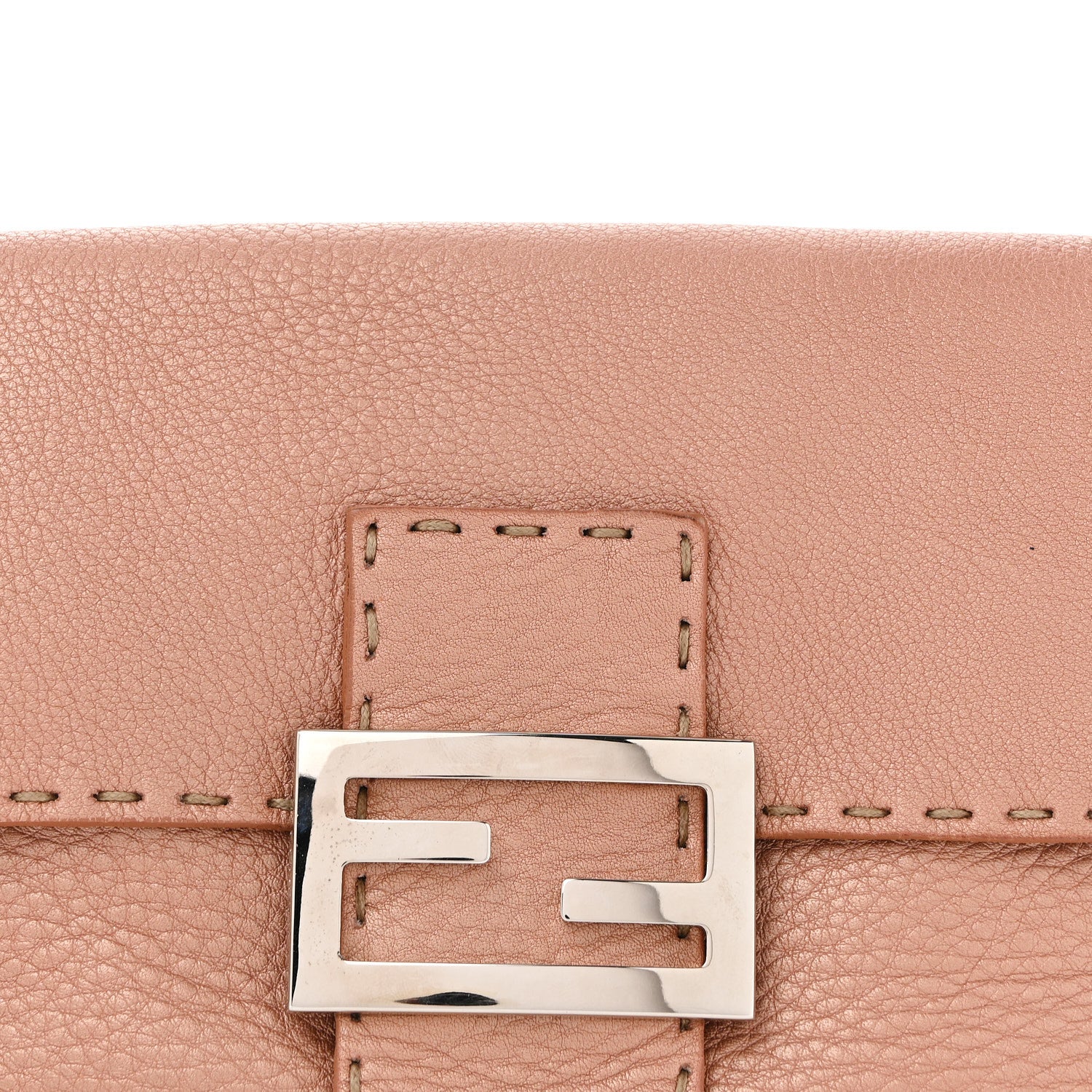 Fendi Calfskin Romano Selleria Mini Mama Baguette Bois De Rose 7 of 12