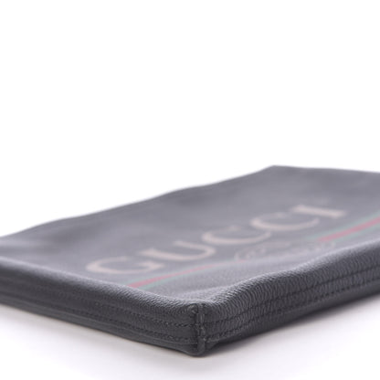 Gucci Pebbled Calfskin Medium Logo Portfolio Clutch Black 5 of 11