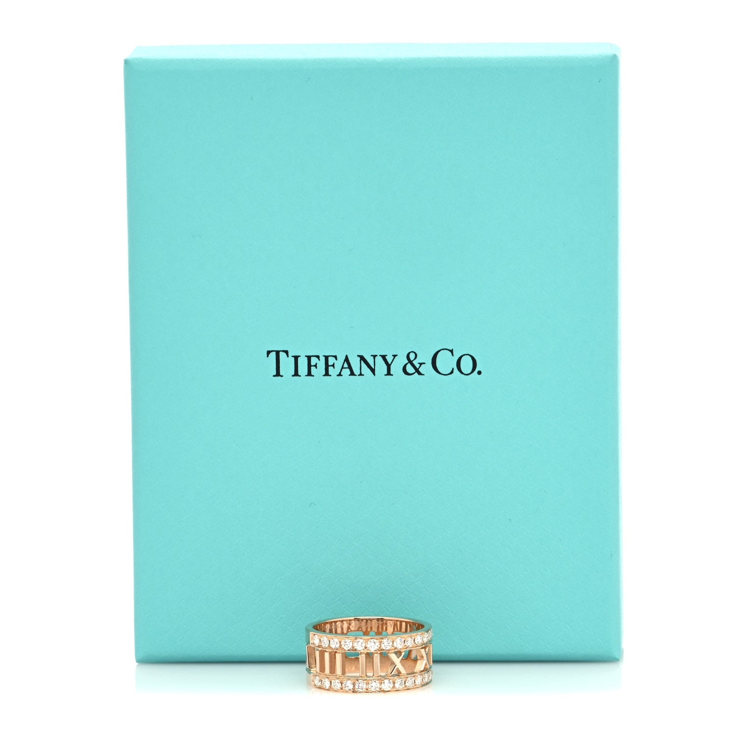 Tiffany 18K Rose Gold Diamond Wide Atlas Open Ring 53 6.5 5 of 5
