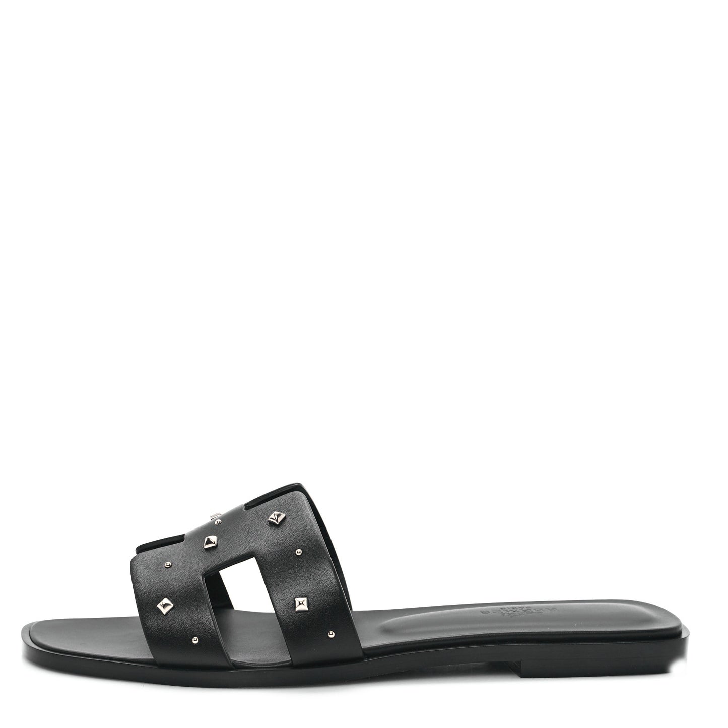 Calfskin Studded Oran Sandals 37.5 Black