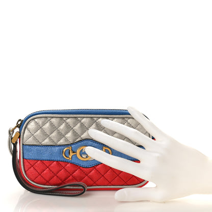 Gucci Laminated Nappa Trapuntata Zumi iPhone Case Rosso Marine Argento 2 of 8