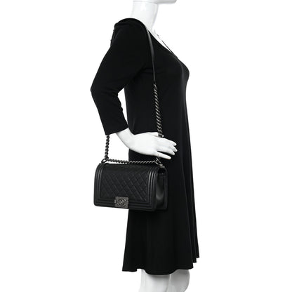 Chanel Caviar Quilted Medium Boy Flap Black 2 of 9