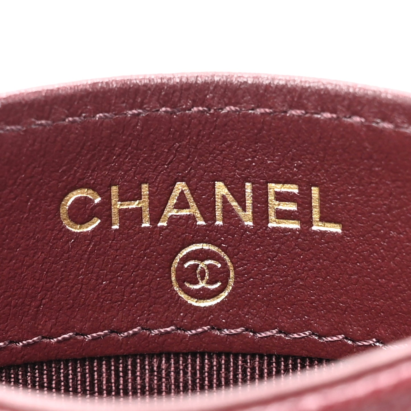 Caviar Quilted Card Holder Burgundy
