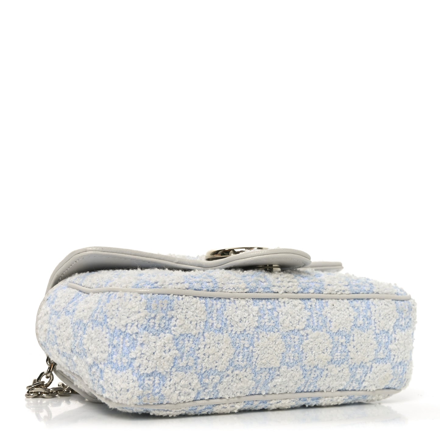 Sponge Boucle Matelasse Mini GG Marmont Shoulder Bag White Light Blue Grey