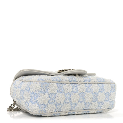 Gucci Sponge Boucle Matelasse Mini GG Marmont Shoulder Bag White Light Blue Grey 4 of 10