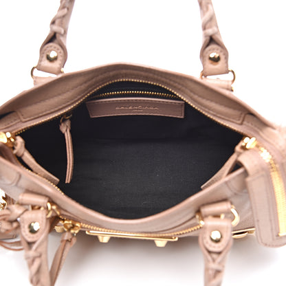 Balenciaga Chevre Gold Metallic Edge Hardware Mini City Rose Des Sables 4 of 12