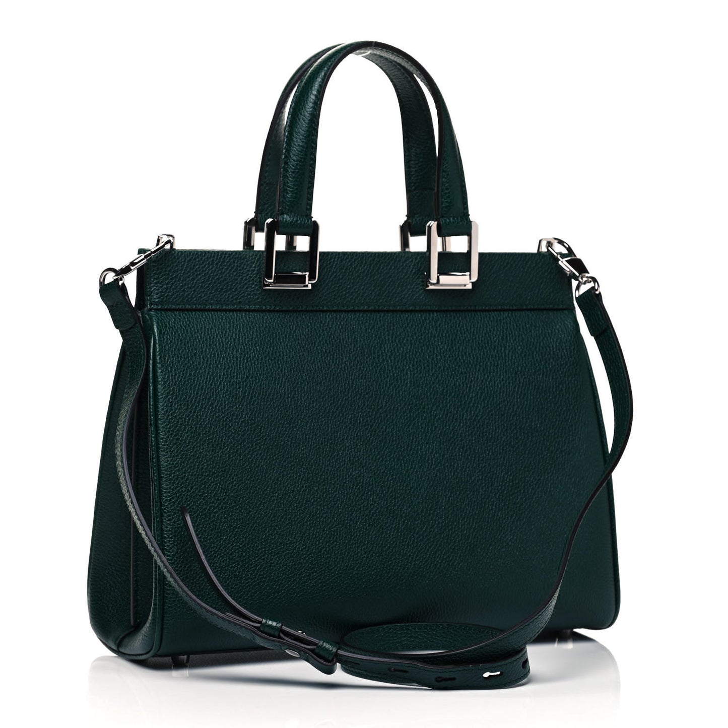 Grainy Calfskin Small Zumi Top Handle Bag Vintage Green