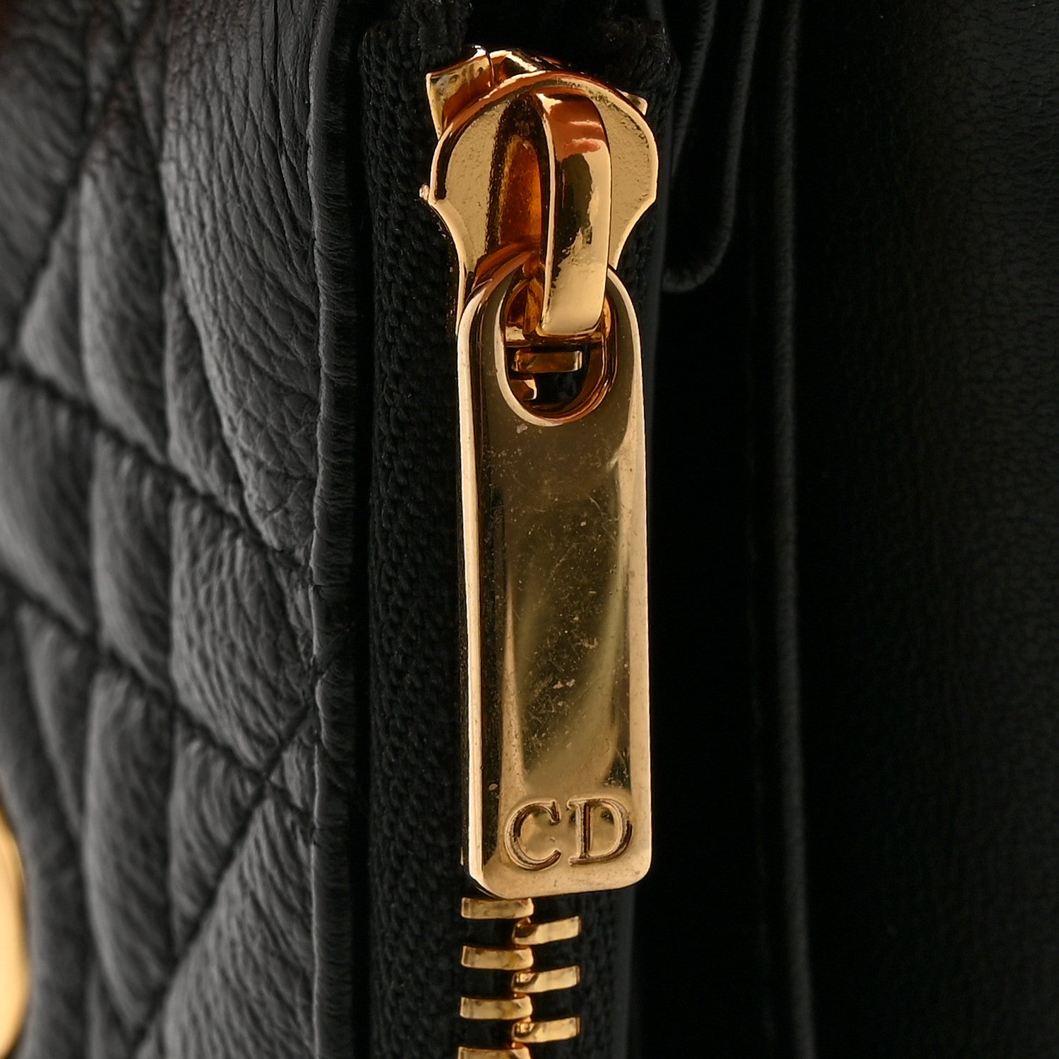Christian Dior Supple Calfskin Cannage Caro Glycine Wallet Black 10 of 12