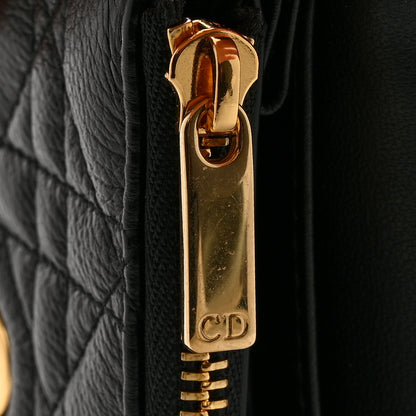 Christian Dior Supple Calfskin Cannage Caro Glycine Wallet Black 10 of 12