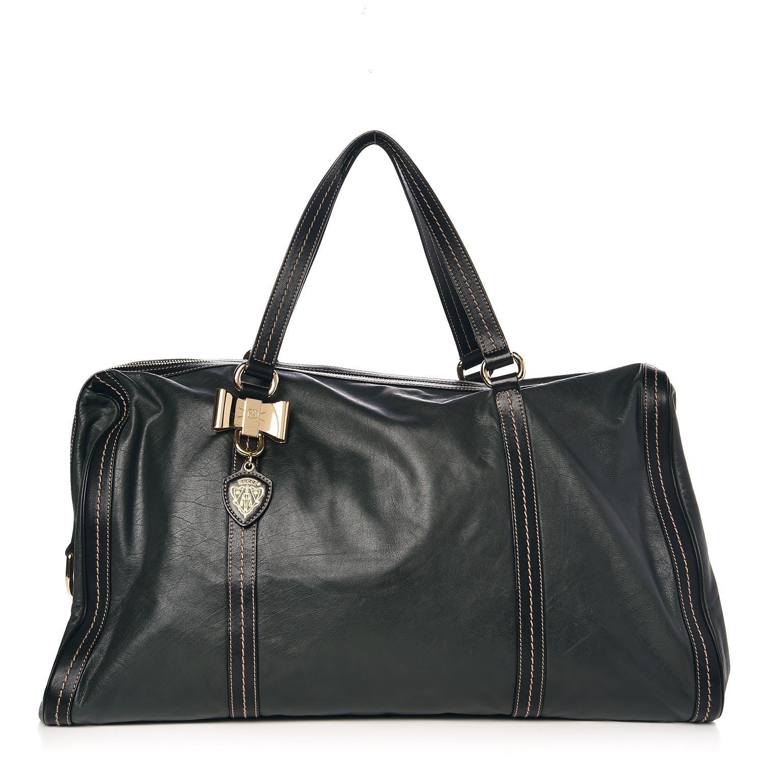 Gucci Calfskin Duchessa Large Boston Tote Bag Black 1 of 7