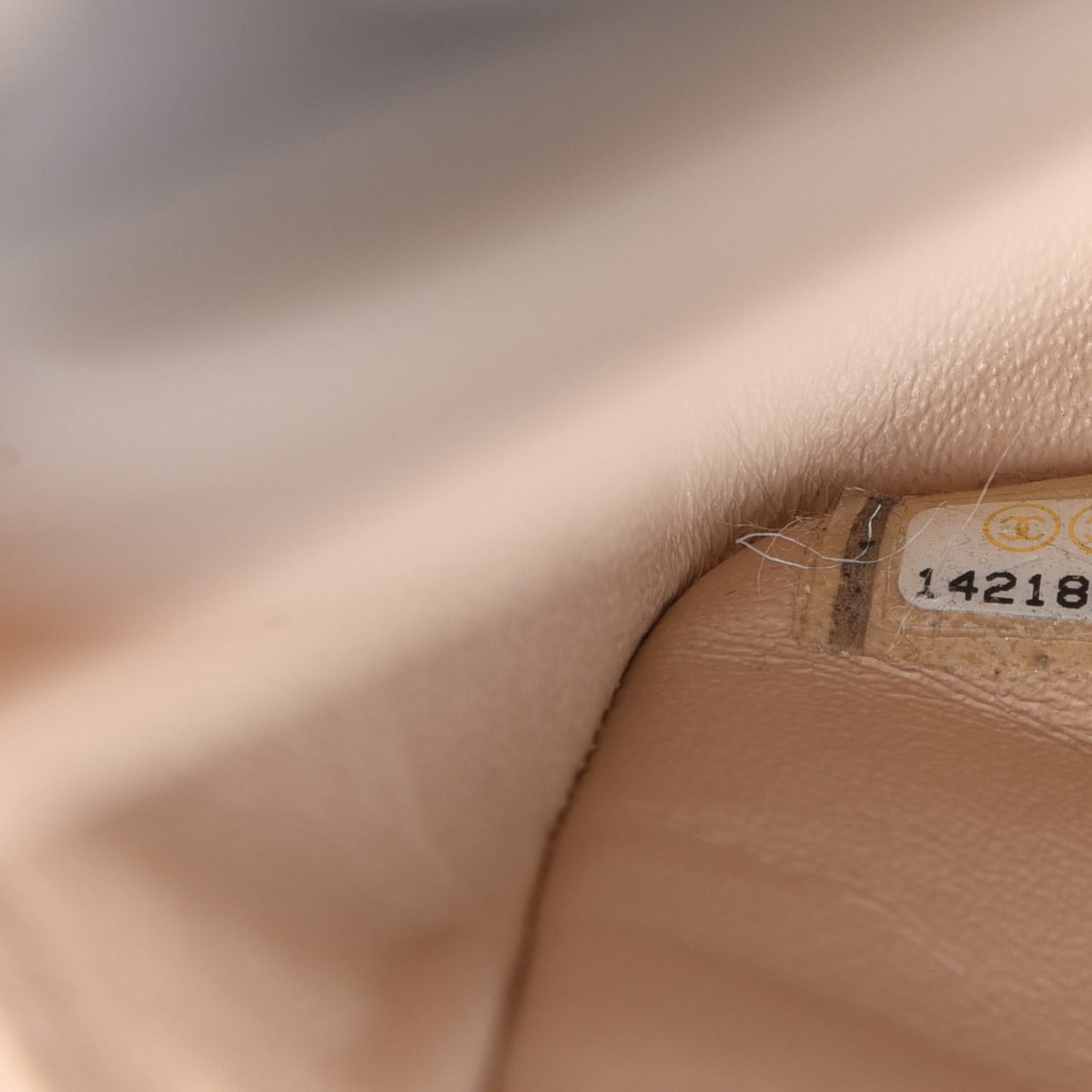 Lambskin Quilted Medium Double Flap Beige