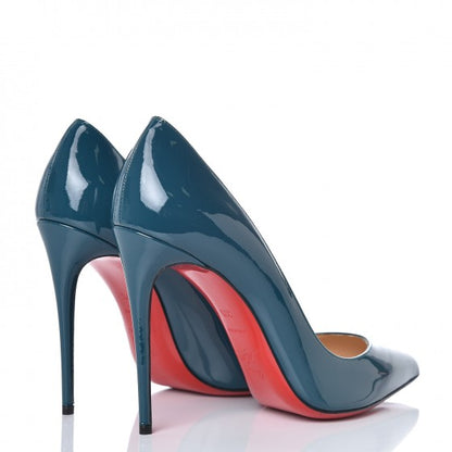 Christian Louboutin Patent Pigalle Follies 100 Pumps 39.5 Lagune 4 of 8