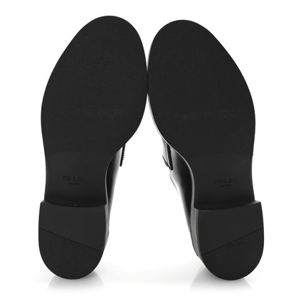 Prada Spazzolato Metal Triangle Logo 50mm Loafers 40.5 Black 6 of 10