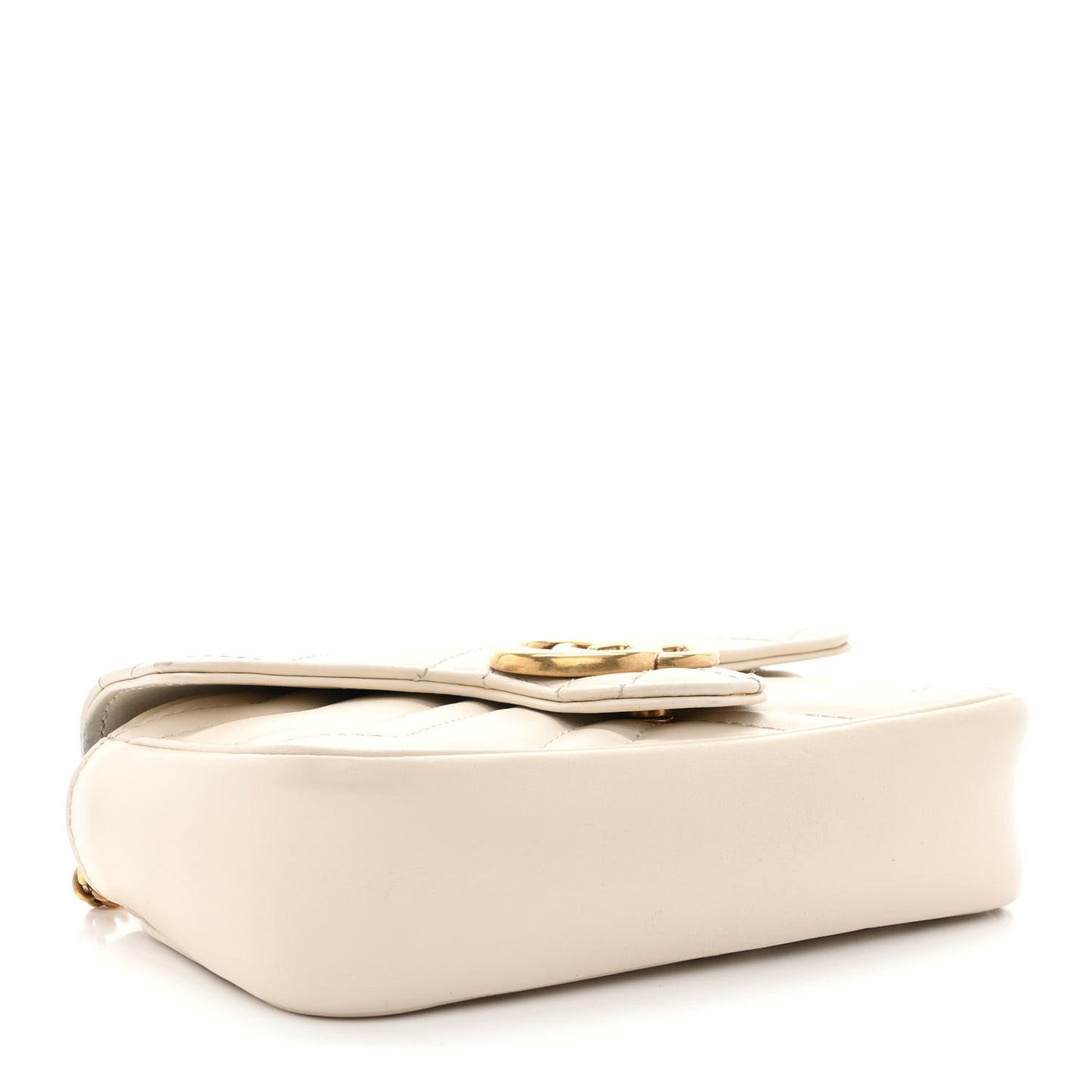 Calfskin Matelasse Super Mini GG Marmont Shoulder Bag White