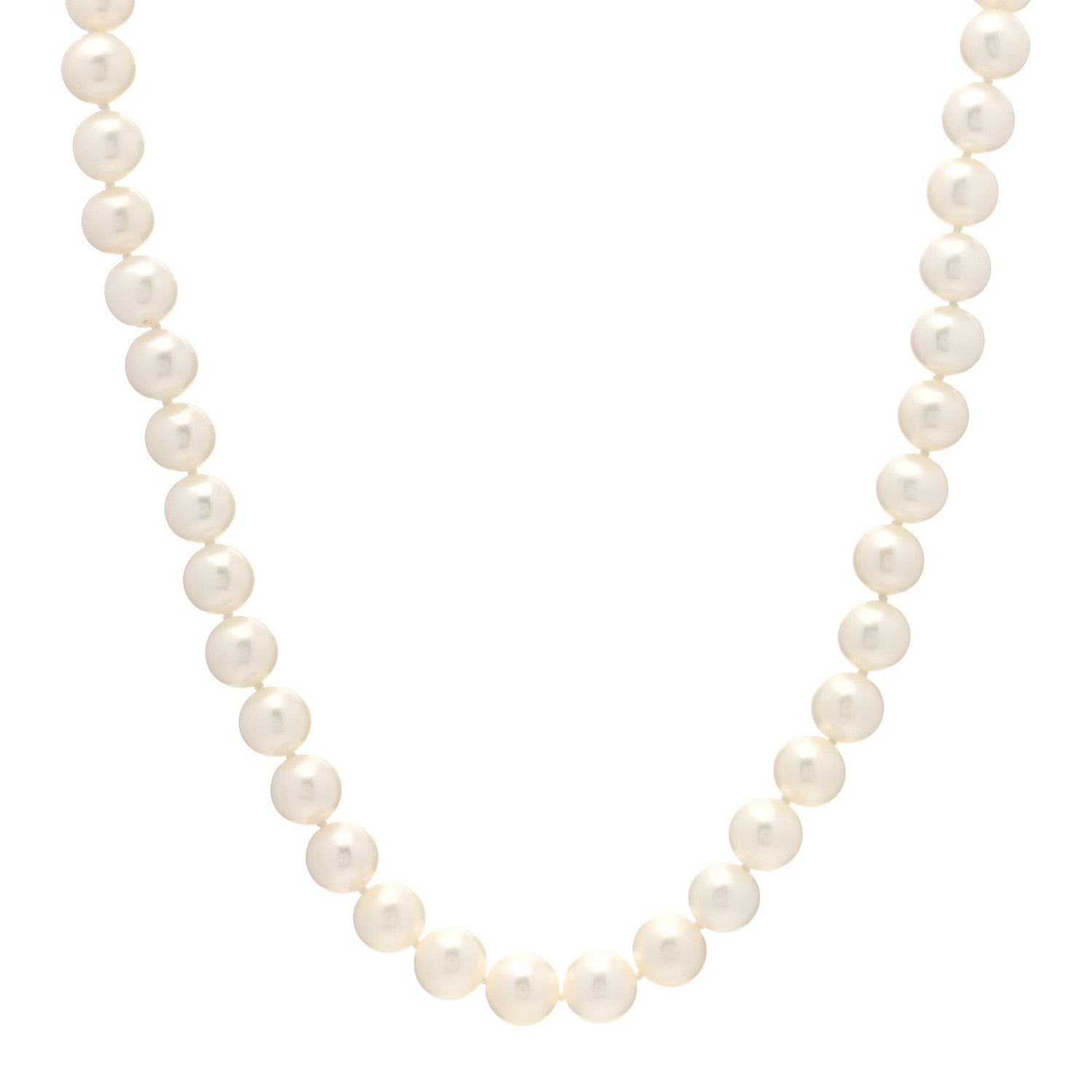 Tiffany Sterling Silver Freshwater Cultured Pearl 8-9mm Ziegfeld Necklace 1 of 7