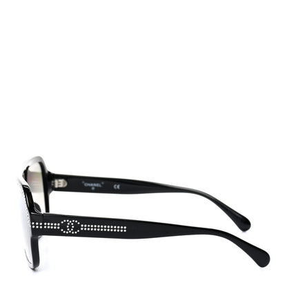 Chanel Crystal CC Shield Sunglasses 71432A Black Silver 3 of 7