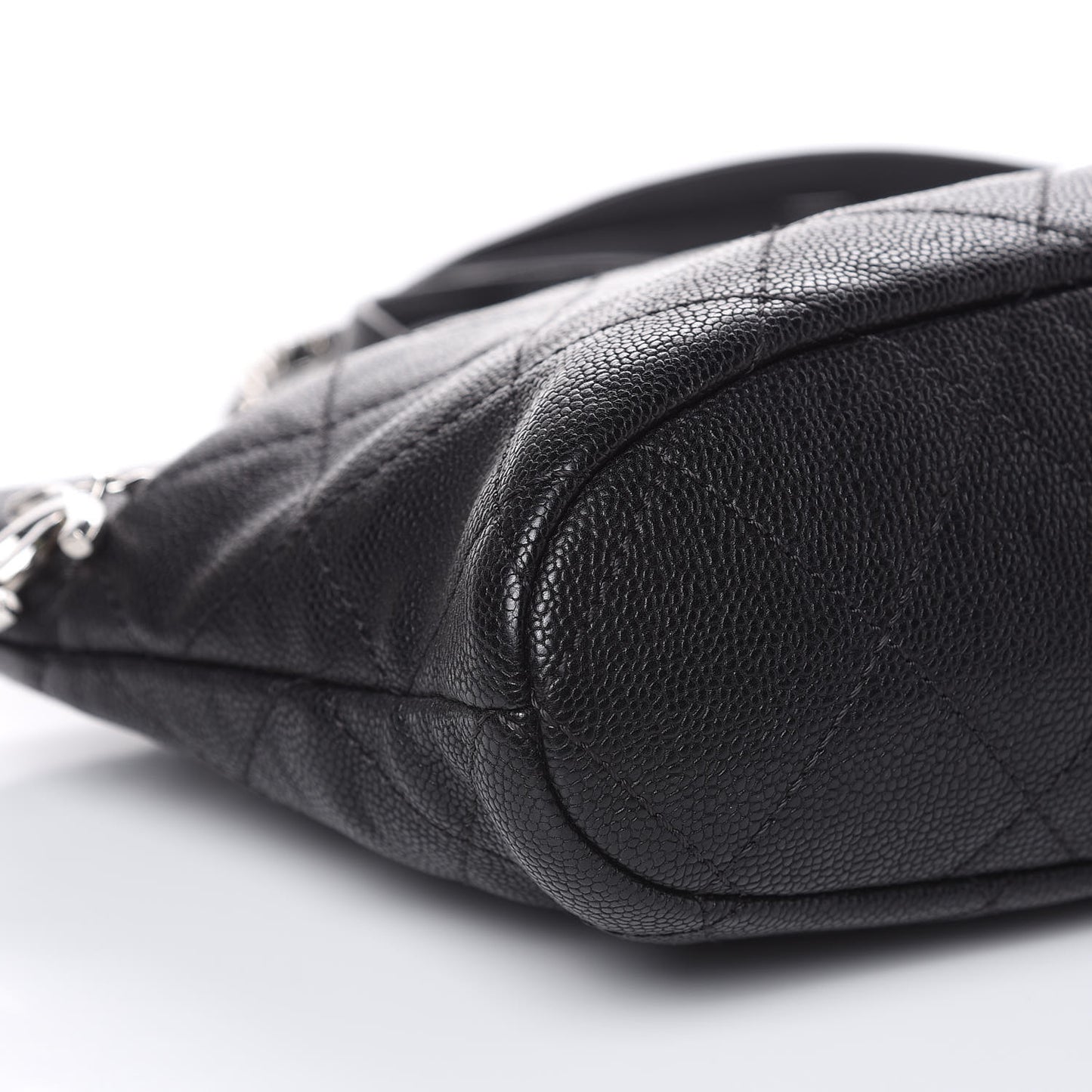 Caviar Quilted CC Shopping Tote Black